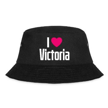I Love Victoria Pinkes Herz Ich liebe Victoria - Bucket Hat - Schwarz - Vorne - Lela (165cm)