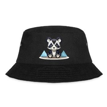 Low-Poly Panda am Eisgebirge - Bucket Hat - black - Front - Lela (165cm)