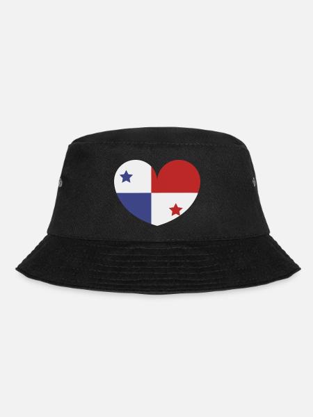 Panama-Herzflagge - Bucket Hat - Schwarz