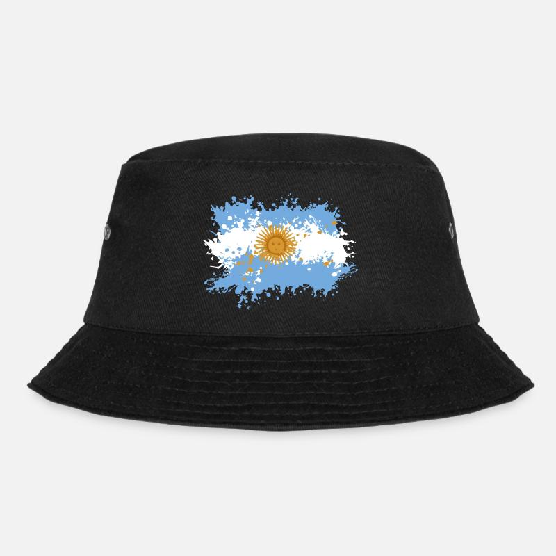 Argentina Flag Splash - Bucket Hat - black