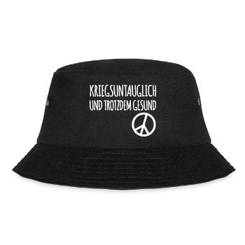 Kriegsuntauglich Peace - Bucket Hat - Schwarz - Vorne - Lela (165cm)