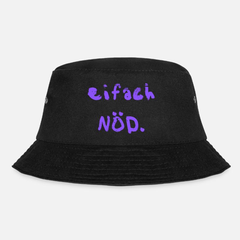 eifach NÖD. in lila  - Bucket Hat - Schwarz