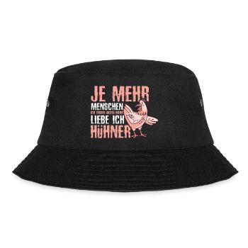 Hühnerflüsterer Huhn Hühnerhalter Hühner - Bucket Hat - Schwarz - Vorne - Lela (165cm)