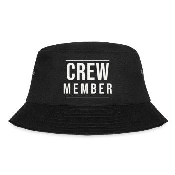 Crew Member Typo Modern Schmal Team Staff Event - Bucket Hat - black - Front - Lela (165cm)