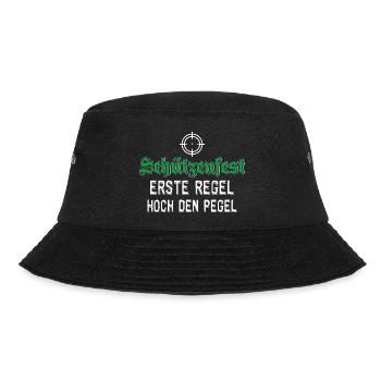 Schützenfest Erste Regel Hoch Den Pegel - Bucket Hat - Schwarz - Vorne