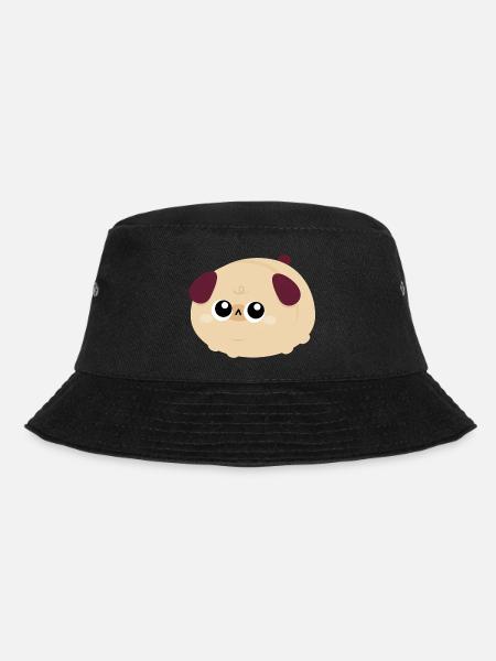 Pubbiges Kawaii-Mopsgesicht - Bucket Hat - Schwarz