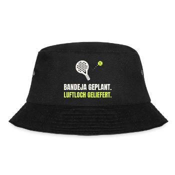 Padel Bandeja geplant, Luftloch geliefert - Bucket Hat - Schwarz - Vorne