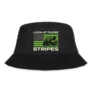 Schau dir diese Streifen an – Rasenpflege-Profi für Aufsitzmäher - Bucket Hat - Schwarz - Vorne