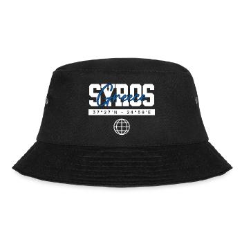 Syros Griechenland Koordinaten Reise Souvenir - Bucket Hat - Schwarz - Vorne