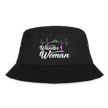 Wander Woman Hobby Hiking Gift Idea - Bucket Hat - black - Front - Lela (165cm)