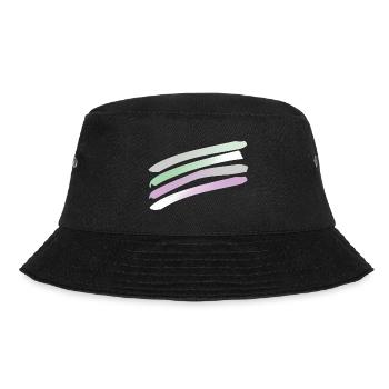 Streifen in Pastellfarben - Bucket Hat - Schwarz - Vorne - Lela (165cm)