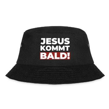 Jesus Christus kommt bald - Christliches Shirt - Bucket Hat - Schwarz - Vorne - Lela (165cm)
