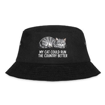 Meine Katze würde das Land besser regieren - Bucket Hat - Schwarz - Vorne - Lela (165cm)