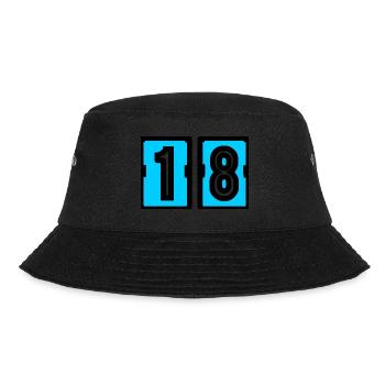 18 YEARS. 18th ANNIVERSARY. BIRTHDAY 18 YEARS. 18 - Bucket Hat - black - Front - Lela (165cm)