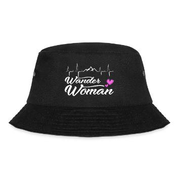 Wander Woman Hobby Hiking Gift Idea - Bucket Hat - black - Front - Lela (165cm)