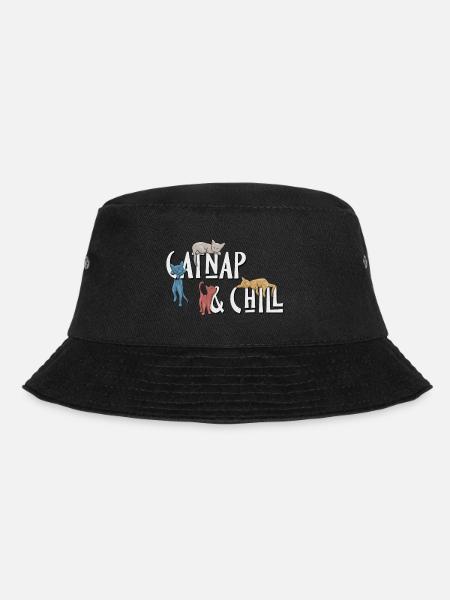 Catnap & Chill! Gemütlich entspannte süße Katzen - Bucket Hat - Schwarz