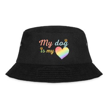 Mein Hund ist mein liebevolles Regenbogenblau - Bucket Hat - Schwarz - Vorne - Lela (165cm)