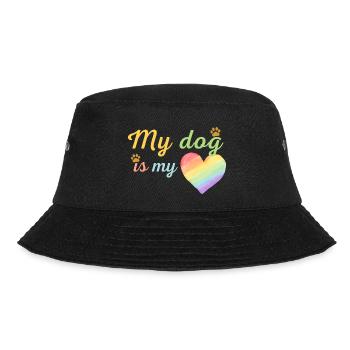 Mein Hund ist mein liebevolles Regenbogengrün - Bucket Hat - Schwarz - Vorne - Lela (165cm)