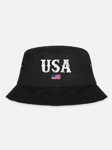 USA Flagge - Bucket Hat - Schwarz