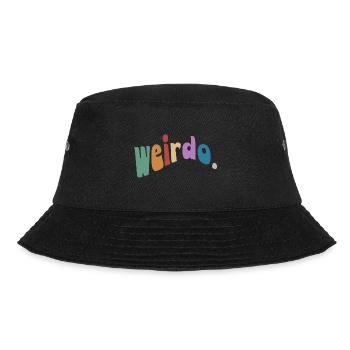 weirdo. Sei weird, sei schräg! Wavy Hippie Style - Bucket Hat - Schwarz - Vorne - Lela (165cm)