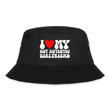 Liebe meine Freundin Ich liebe meine autistische Freundin - Bucket Hat - Schwarz - Vorne - Lela (165cm)