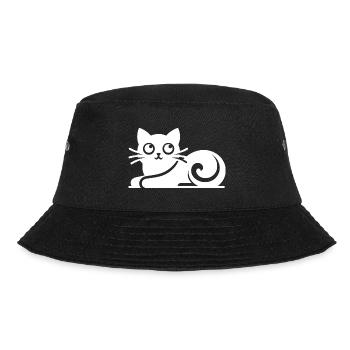 Abstract Cat Drawing - Bucket Hat - black - Front - Lela (165cm)