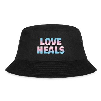 Liebe heilt Trans-Flaggenfarben - Bucket Hat - Schwarz - Vorne - Lela (165cm)