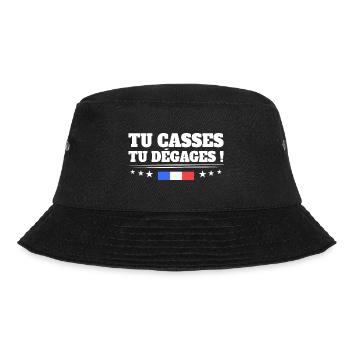 Slogan Droite Drapeau Français France - Bob - noir - Devant - Lela (165cm)
