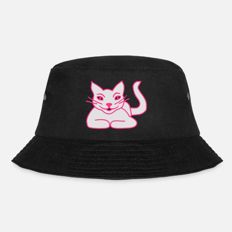 Cat - Bucket Hat - black