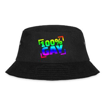 100 Gay / CSD - Bucket Hat - Schwarz - Vorne - Lela (165cm)