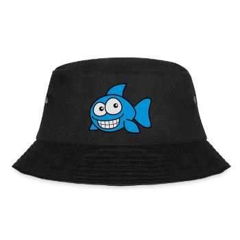 grin_fish_3c - Bucket Hat - Schwarz - Vorne - Lela (165cm)