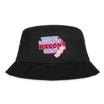 When in doubt, put BACON on it - Bucket Hat - black - Front - Lela (165cm)