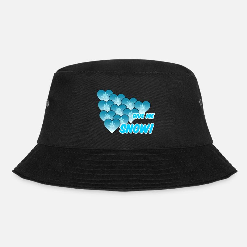 Snow Winter Schnee Schnee - Bucket Hat - Schwarz