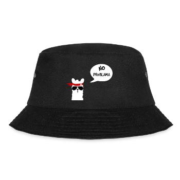 No Problama Lama weiss - Bucket Hat - Schwarz - Vorne - Lela (165cm)