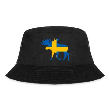 Elch Schweden Flagge Skandinavien Jagen Jagd - Bucket Hat - Schwarz - Vorne - Lela (165cm)