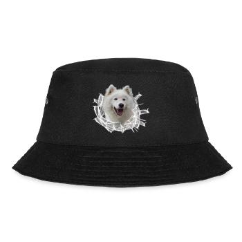 Samojede im Glasloch - Bucket Hat - Schwarz - Vorne - Lela (165cm)