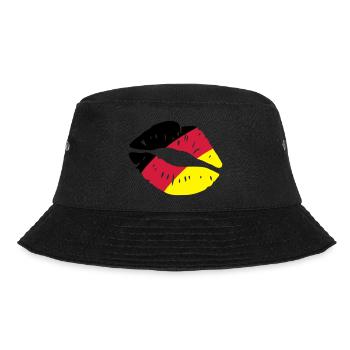 germany kiss lips - Bucket Hat - Schwarz - Vorne - Lela (165cm)