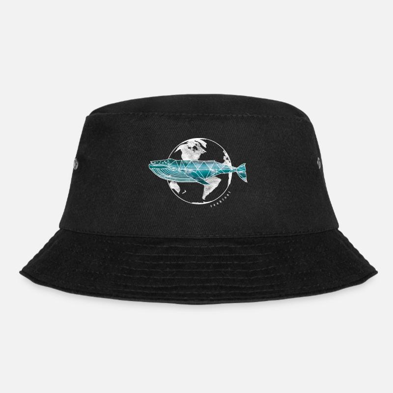 earth whale - Bucket Hat - black