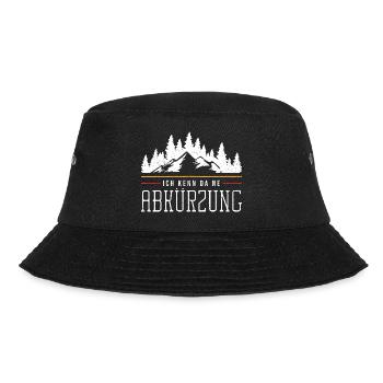 Ich Kenn Da Ne Abkürzung - Bucket Hat - Schwarz - Vorne - Lela (165cm)