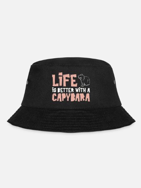 Wasserschwein Motiv für Capibara-Besitzer - Bucket Hat - Schwarz