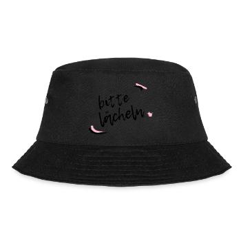 Bitte lächeln - Bucket Hat - Schwarz - Vorne - Lela (165cm)