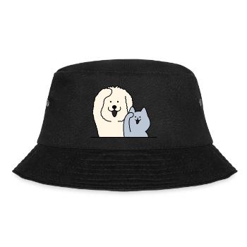 dog and cat - Bucket Hat - black - Front - Lela (165cm)