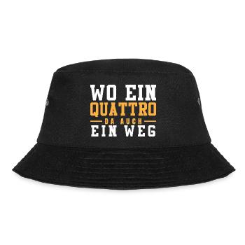 Wo ein Quattro da auch ein Weg - Bucket Hat - Schwarz - Vorne - Lela (165cm)