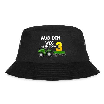 aus dem weg ich bin schon 3 Traktor Jungen 3 Jahre - Bucket Hat - Schwarz - Vorne - Lela (165cm)