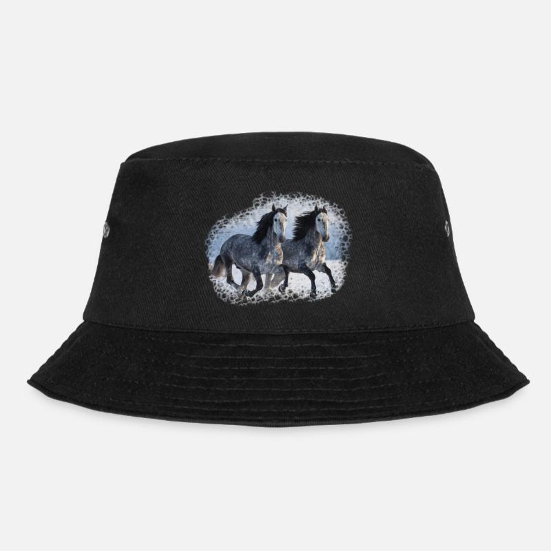 Pferd Reiterin - Bucket Hat - Schwarz