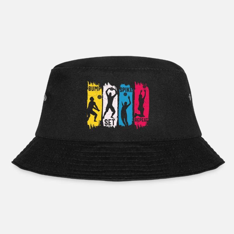 Bump set spike repeat cooler Volleyball Spruch - Bucket Hat - Schwarz