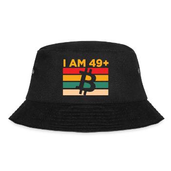 Ich bin 49 plus, Bitcoin - Bucket Hat - Schwarz - Vorne - Lela (165cm)
