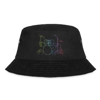 Drumset Sticks Drummer Drums Drummer - Bucket Hat - black - Front - Lela (165cm)