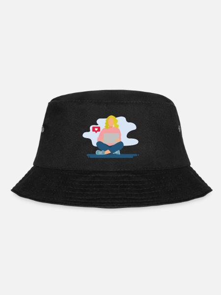 Girls on the laptop - Bucket Hat - black
