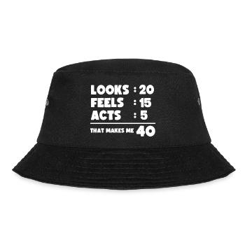 40th Birthday Funny Humour - Bucket Hat - black - Front - Lela (165cm)
